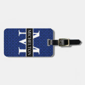 青いバブルパーソナライズされた ラゲッジタグ (正面横)