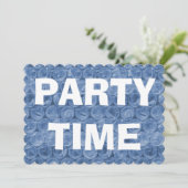 青いバブルラップパターン引っ越し祝いパーティー招待 招待状 (スタンド正面)