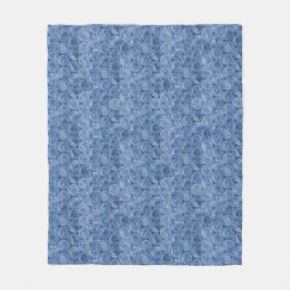 青いバブルラップ フリースブランケット