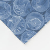 青いバブルラップ フリースブランケット (角)