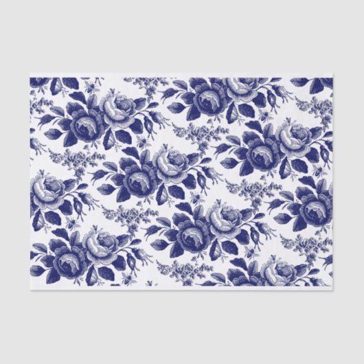 青いバラとミツバチが分離する 薄葉紙 (正面)