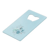 青いバラとレース クレジットカード栓抜き (裏面アングル)