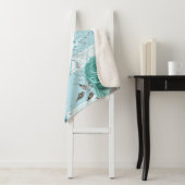 青いバラとレース シェルパブランケット (インサイチュ)