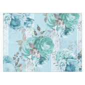 青いバラとレース テーブルクロス (正面(横))