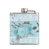 青いバラとレース フラスク (裏面)