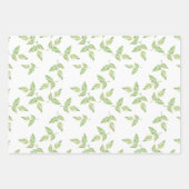 青いバラと葉の組み合わせ ラッピングペーパーシート (正面2)