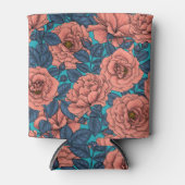 青いバラに青葉いバラ 缶クーラー (正面)