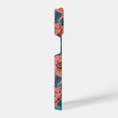 青いバラに青葉いバラ iPhoneケース (右側面)