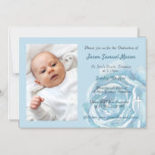 青いバラのご奉仕 マグネット招待状 (正面)