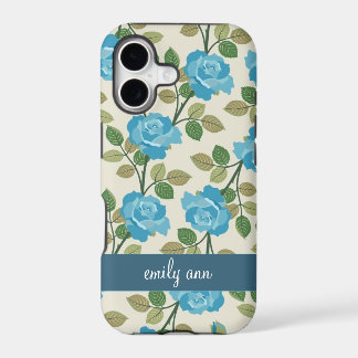 青いバラのつる植物パターンiPhone4箱
