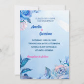 青いバラのウェディングカードのイラスト 招待状 (正面)