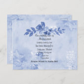 青いバラのウェディング延期のお知らせ 案内ポストカード (正面/裏面)