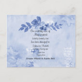 青いバラのウェディング延期のお知らせ 案内ポストカード (正面)