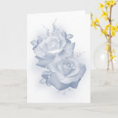 青いバラのグリーティングカード カード (黄色い花)