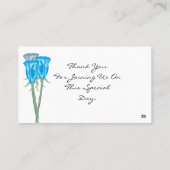 青いバラのシーティングカード プレイスカード (裏面)