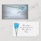 青いバラのシーティングカード プレイスカード (正面/裏面)