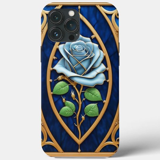 青いバラのステンドグラス窓 Case-Mate iPhoneケース (裏面)