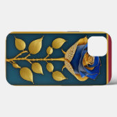 青いバラのステンドグラス窓 Case-Mate iPhoneケース (裏面 (横))
