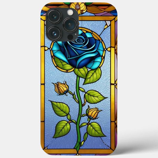 青いバラのステンドグラス窓 Case-Mate iPhoneケース (裏面)