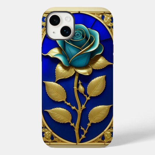 青いバラのステンドグラス窓 Case-Mate iPhoneケース (裏面)