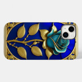 青いバラのステンドグラス窓 Case-Mate iPhoneケース (裏面 (横))