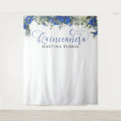 青いバラのユーカリ上品なキンチャネラ背景 タペストリー (正面)