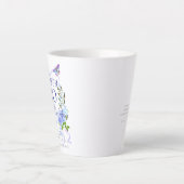 青いバラのリボン 40歳の誕生日 カフェラテマグ (正面)