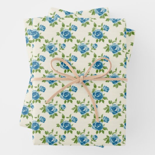 青いバラの包装紙 ラッピングペーパーシート (インサイチュ)