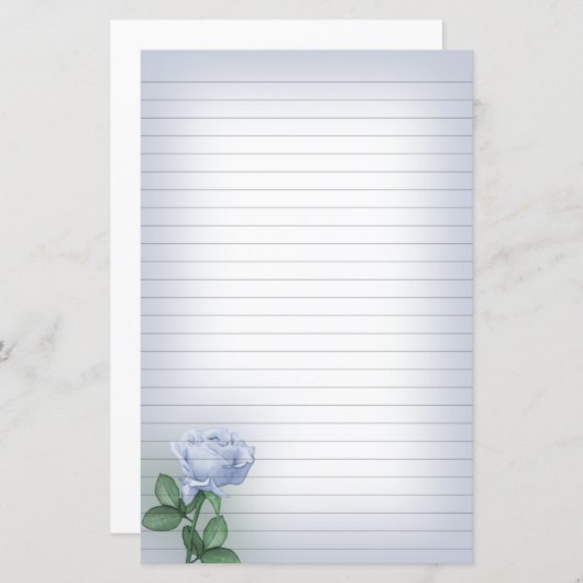 青いバラの文房具 (正面/裏面)