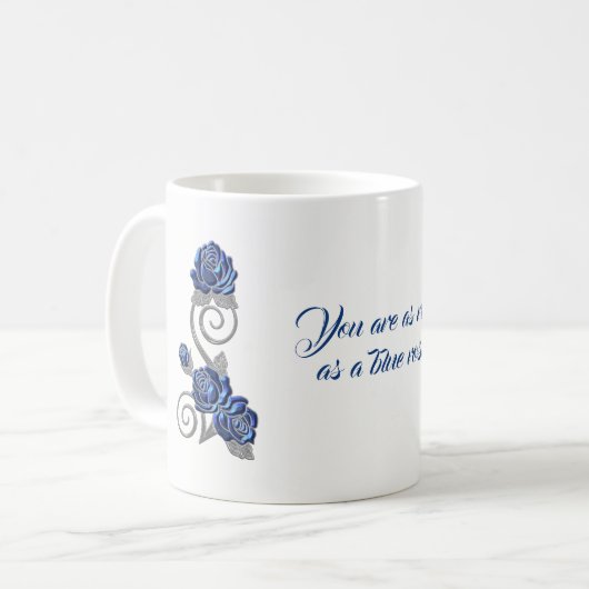 青いバラの気持ちのギフトのマグ コーヒーマグカップ (正面左)