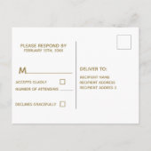 青いバラの水彩画 ウェディング RSVP カード (裏面)