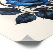 青いバラの水色 ポスター (角)