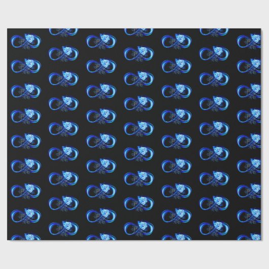 青いバラの無限大 ラッピングペーパー (フラット)
