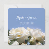 青いバラの白い花結婚式招待状 招待状 (裏面)