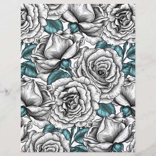 青いバラの白い葉バラ (正面)