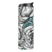 青いバラの白い葉バラ タンブラー (回転左)