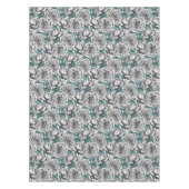 青いバラの白い葉バラ テーブルクロス (正面)