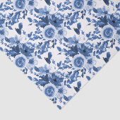 青いバラの花のパターンの切り離し 薄葉紙 (詳細)