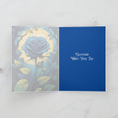 青いバラの花束 3   カード (内部)