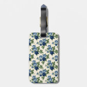 青いバラの花柄 ラゲッジタグ (裏面縦)