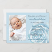 青いバラの輝き マグネット招待状 (正面)