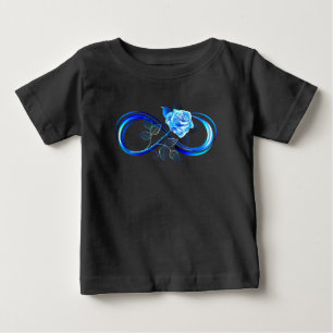 青いバラの輝くインフィニティ ベビーTシャツ
