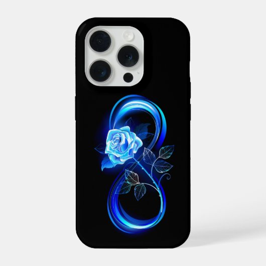 青いバラの輝く無限大 iPhoneケース (裏面)