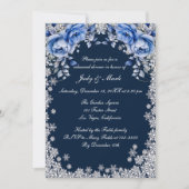 青いバラの雪の結晶クリスマスリハーサルディナー 招待状 (正面)