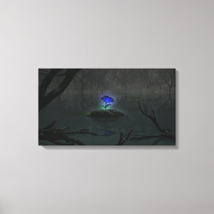 青いバラキャンバス印刷 キャンバスプリント