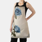 青いバラシャビー エプロン (インサイチュ)