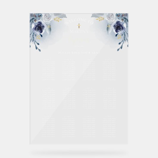 青いバラバプテスマの座席表 アクリルサイン (正面)