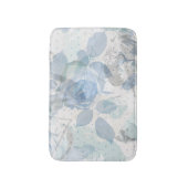 青いバラパターン バスマット (正面縦)