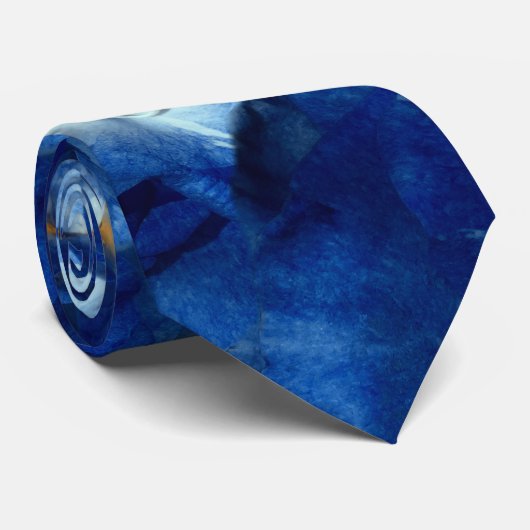 青いバラフローラフォトパターンエレガントタイ ネクタイ (ロール)