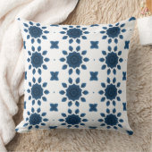 青いバラ万華鏡のように千変万化するパターンパターンオンホワイトピロー クッション (ブランケット)